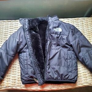 North Face Toddler 4T Black Reversible Jacket Puffer Coat Smoke/Pet Free Home